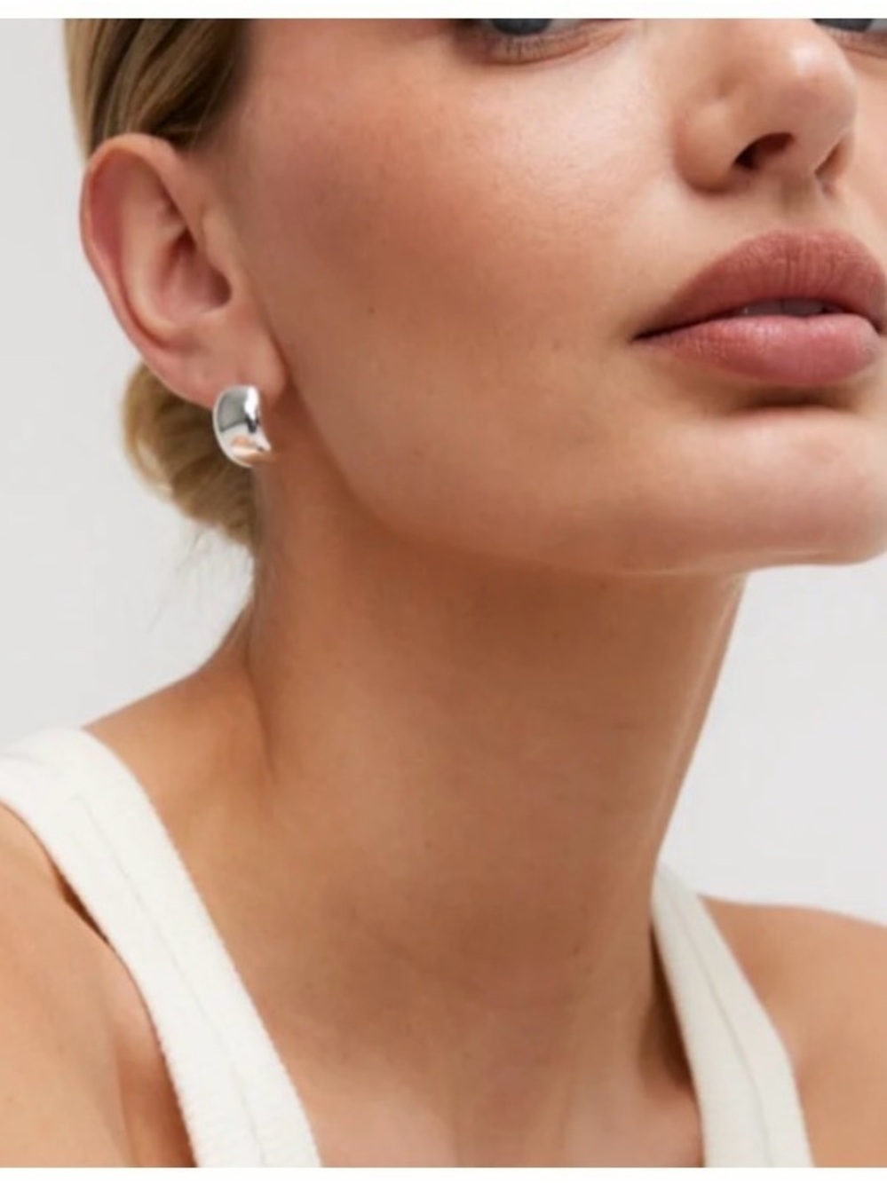 Heaven Mayhem KY Silver Dome Hoop Earrings - Minimalist Women Jewelry